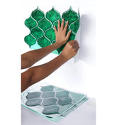 Green Moroccan Arabesque Peel and Stick Wall Tile | Kitchen Backsplash Tiles